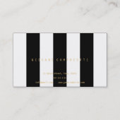 金ゴールドホイルの白黒の贅沢な名刺 名刺 (裏面)