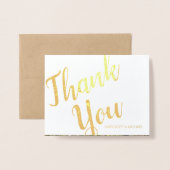 金ゴールドホイルの素朴なマツ山は感謝していしています 箔カード (封筒付き正面)