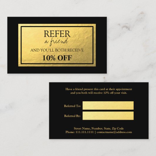 金ゴールドホイルの紹介カード 紹介カード (正面/裏面)