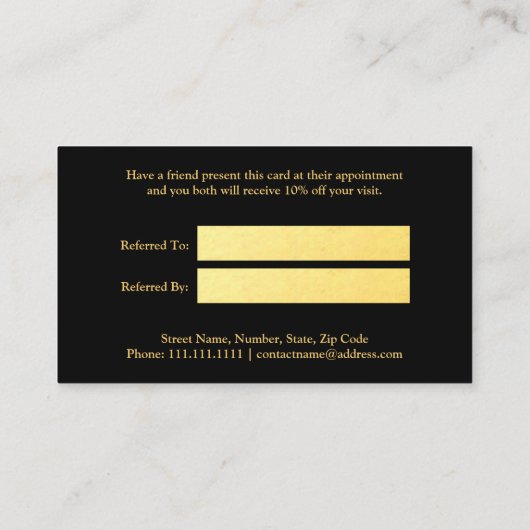 金ゴールドホイルの紹介カード 紹介カード (裏面)