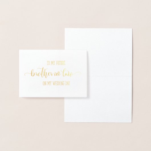 金ゴールドホイルの義理の兄弟の婚礼の日は感謝していしています 箔カード (ディスプレー)