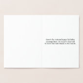 金ゴールドホイルの自転車のシルエット + ハッピーバースデー 箔カード (内部)