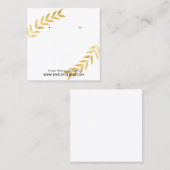 金ゴールドホイルの葉のイヤリングのジュエリーの表示カスタム スクエア名刺 (正面/裏面)