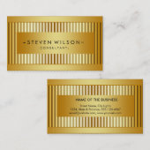 金ゴールドホイルの金属の専門のモダンでエレガントな黒 名刺 (正面/裏面)