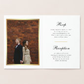 金ゴールドホイルを持つエレガントな写真の結婚式招待状 箔カード (内部)