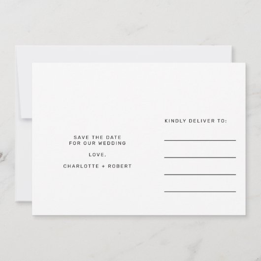 金ゴールドホイルエレガントダークグリーンの結婚式は日付を保存 案内状 (裏面)