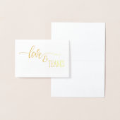 金ゴールドホイル愛および感謝のサンキューカード 箔カード (ディスプレー)