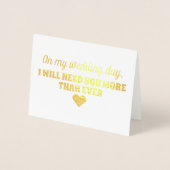 金ゴールドホイル|のおもしろいな新婦付添人かメイド・オブ・オーナー（花嫁付き添い人） 箔カード (正面)