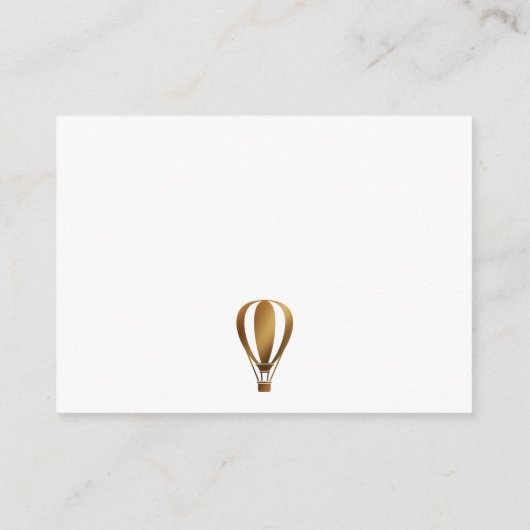 金ゴールドホットエアバルーンおむつラッフルチケットカード エンクロージャーカード (裏面)