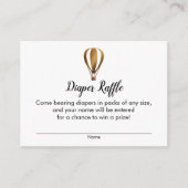 金ゴールドホットエアバルーンおむつラッフルチケットカード エンクロージャーカード (正面)