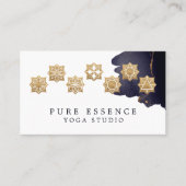 金ゴールドホリスティックチャクラエネルギーポイントダークインクヨガ 名刺 (正面)