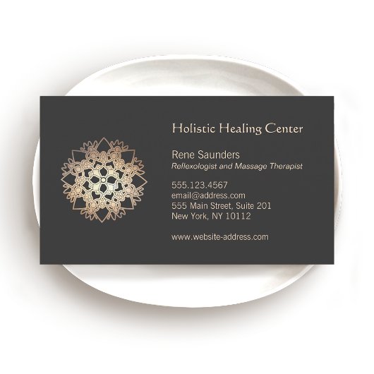 金ゴールドホリスティックロータス健康ヒーリングアーツ 名刺