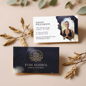 金ゴールドホリスティック天蓮暗墨ヨガ写真 名刺