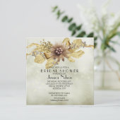 金ゴールドホリデイウィンターリボンブライダルシャワー 招待状 (スタンド正面)