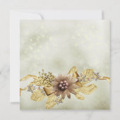 金ゴールドホリデイウィンターリボンブライダルシャワー 招待状 (裏面)