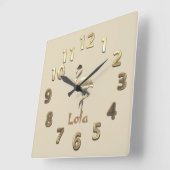 金ゴールドホリデイズヴィベ スクエア壁時計 (傾斜)