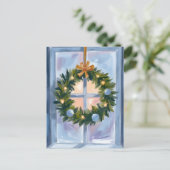 金ゴールドホリデイリースウォーターカラーホリデーポストカード シーズンポストカード (スタンド正面)