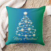 金ゴールドホリデーエレガントフェスティバルメリークリスマスツリー クッション (ブランケット)