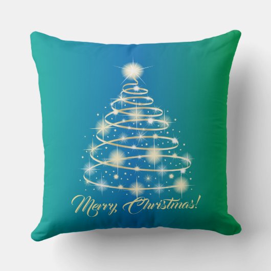 金ゴールドホリデーエレガントフェスティバルメリークリスマスツリー クッション (裏面)
