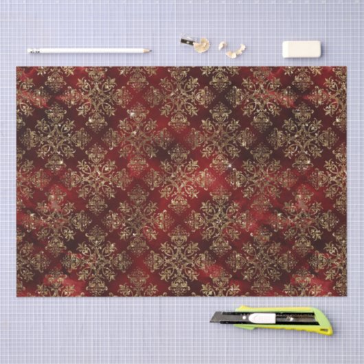 金ゴールドホリデークリスマスススススパークルダマエレガントスク 薄葉紙 (クラフト)