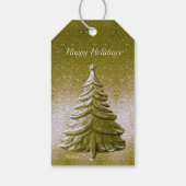 金ゴールドホリデークリスマスツリーギフトラベル ギフトタグ (裏面)