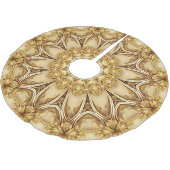 金ゴールドホリデークリスマスツリースカート ブラッシュドポリエステルツリースカート (アングル)