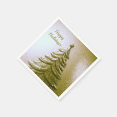 金ゴールドホリデークリスマスツリーペーパーナプキン スタンダードカクテルナプキン (角)