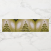 金ゴールドホリデークリスマスツリー ペットボトルラベル (シングルラベル)