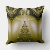 金ゴールドホリデークリスマスボール装飾用クッション クッション (裏面)