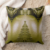 金ゴールドホリデークリスマスボール装飾用クッション クッション (ブランケット)