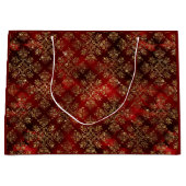 金ゴールドホリデークリスマスメタリックダエレガントマスク  ラージペーパーバッグ (正面)