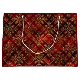 金ゴールドホリデークリスマスメタリックダエレガントマスク  ラージペーパーバッグ