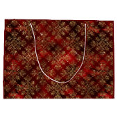 金ゴールドホリデークリスマスメタリックダエレガントマスク ラージペーパーバッグ (裏面)