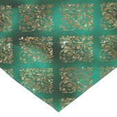 金ゴールドホリデークリスマスメタリックダマスクエレガント ショートテーブルランナー (コーナー)