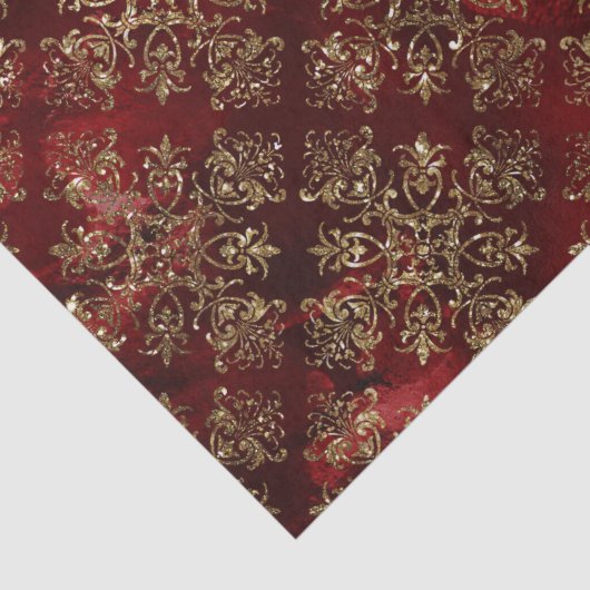 金ゴールドホリデークリスマスメタリックダマスクエレガント 薄葉紙 (詳細)