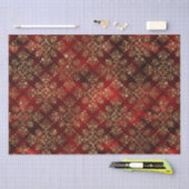 金ゴールドホリデークリスマスメタリックダマスクエレガント 薄葉紙 (クラフト)