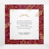 金ゴールドホリデーグリーナリーレッド4写真クリスマス 三つ折りクリスマスカード (内部中)