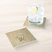 金ゴールドホリデーシーズンヴィベ ガラスコースター (アングル)