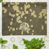 金ゴールドホリデーシーズンヴィベ キッチンタオル (折り畳み)