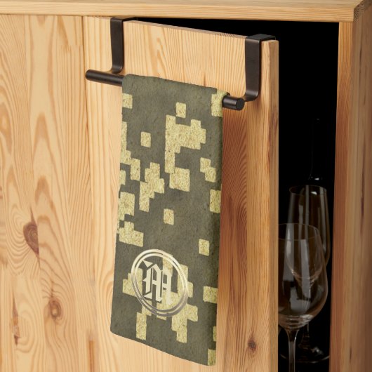 金ゴールドホリデーシーズンヴィベ キッチンタオル (三つ折り)