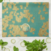 金ゴールドホリデーシーズンヴィベ キッチンタオル (折り畳み)