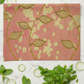 金ゴールドホリデーシーズンヴィベ キッチンタオル (折り畳み)