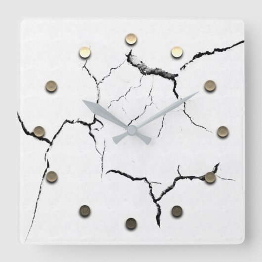 金ゴールドホリデーシーズンヴィベ スクエア壁時計 (正面)