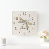 金ゴールドホリデーシーズンヴィベ スクエア壁時計 (ホーム)