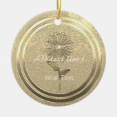 金ゴールドホリデーシーズンヴィベ セラミックオーナメント (正面)