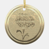 金ゴールドホリデーシーズンヴィベ セラミックオーナメント (正面)