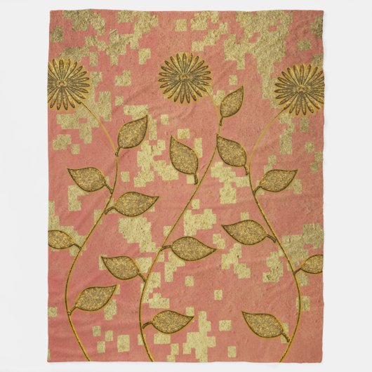 金ゴールドホリデーシーズンヴィベ フリースブランケット (正面)