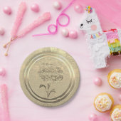 金ゴールドホリデーシーズンヴィベ ペーパープレート (パーティー)