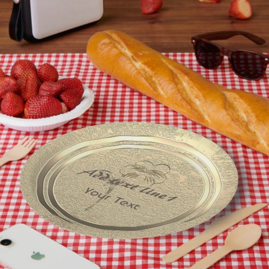 金ゴールドホリデーシーズンヴィベ ペーパープレート (ピクニック)