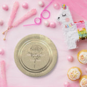 金ゴールドホリデーシーズンヴィベ ペーパープレート (パーティー)